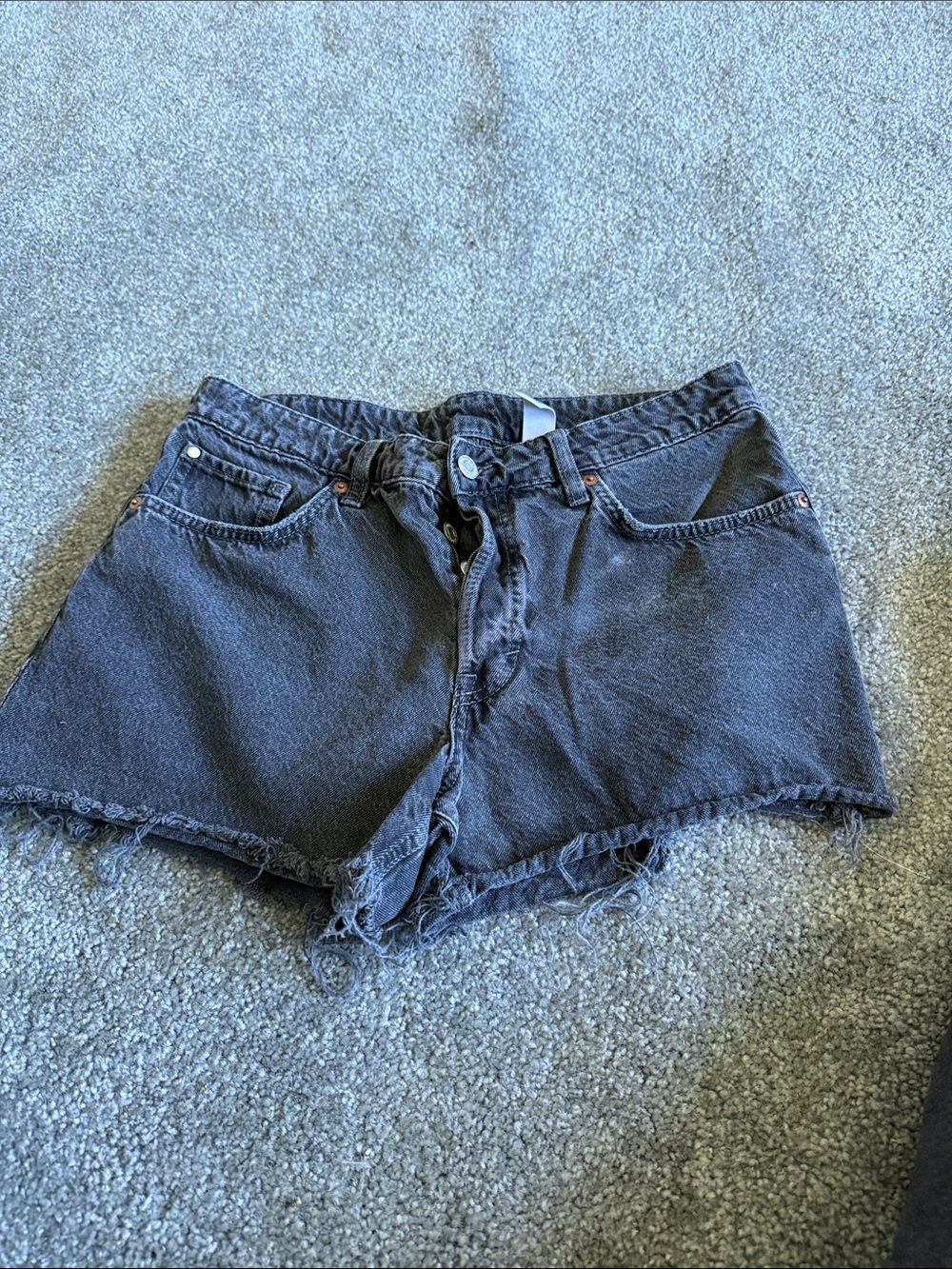 High-Waist Black Denim Cutoff Shorts for Women